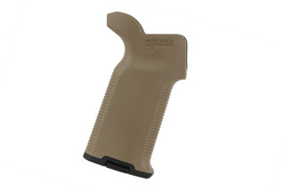 The Magpul MOE K2+ flat dark earth pistol grip features a verticle grip angle